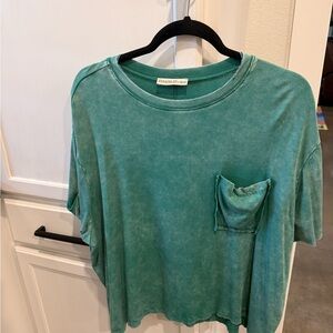 Zenana Outfitters Teal Ribbed Top